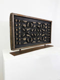 Antique Sand Moulds Sculpture – Decorative Carved Wooden Panel for Casting Metal Railings