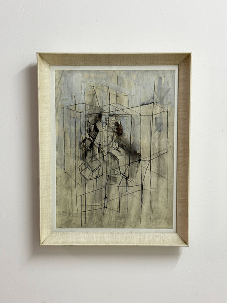 Mid Century Abstract in Ink and Paint