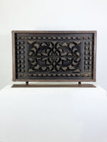 Large Antique Sand Mould Sculpture – Decorative Carved Wooden Panel for Casting Metal Railings
