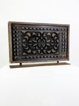Large Antique Sand Mould – Decorative Carved Wooden Panel for Casting Metal Railings