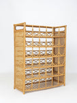 Large Mid Century Bamboo and Rattan Wine Rack