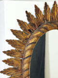 Large Mid Century Vintage Spanish Wooden Sunburst Mirror