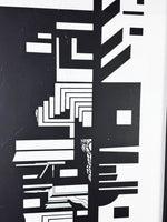 Large 1970's Monochrome Geometric Abstract