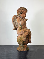 Pair of Vintage Weathered Terracotta Cherub Statues