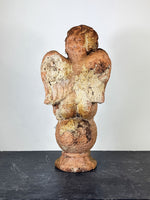 Pair of Vintage Weathered Terracotta Cherub Statues