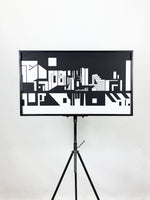 Large 1970's Monochrome Geometric Abstract