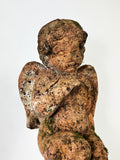 Pair of Vintage Weathered Terracotta Cherub Statues