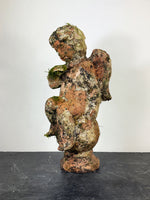 Pair of Vintage Weathered Terracotta Cherub Statues
