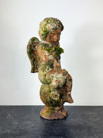 Pair of Vintage Weathered Terracotta Cherub Statues