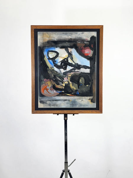 Mid Century Abstract Gouache Painting by Owen Kendrick