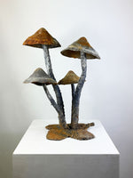 Mid Century Lead Garden Sculpture Mushroom Fountain