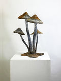 Mid Century Lead Garden Sculpture Mushroom Fountain