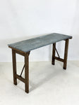 Vintage Zinc Top Trestle Table