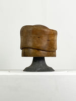Milliner's Wooden Hat Block on Display Stand