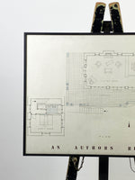 Set of Framed Architectural Drawings - An Author's Retreat