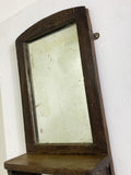 Antique Oak Shelf with Foxed Mirror