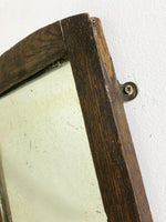 Antique Oak Shelf with Foxed Mirror