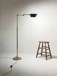 Vintage Brass Swing Arm Floor Lamp