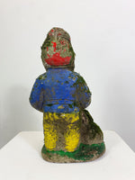 Vintage Weathered Painted Stone Gnome