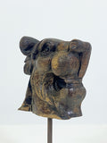 19th Century Carving of Lions Head on Stand