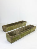 Pair of Weathered Stone Trough Planters 4FT
