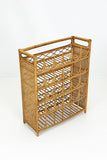 Large Mid Century Bamboo and Rattan Wine Rack