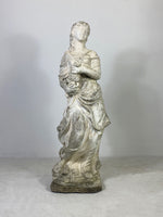 Large Vintage Female Painted & Weathered Garden Statue