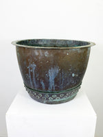 Large Antique Copper Cauldron Pot or Planter