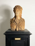 Weathered Terracotta Large Stone Female Bust
