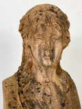 Weathered Terracotta Large Stone Female Bust