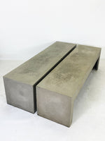 Pair of Minimalist Concrete Benches by Lyon Beton - Naturally Weathered - 5FT