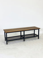 Vintage School Bench with Shoe Storage - 4.5FT