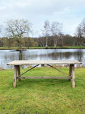 Weathered Oak Silvered Table - 7FT