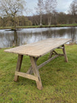Weathered Oak Silvered Table - 7FT