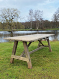 Weathered Oak Silvered Table - 7FT