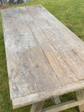 Weathered Oak Silvered Table - 7FT