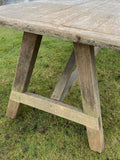 Weathered Oak Silvered Table - 7FT