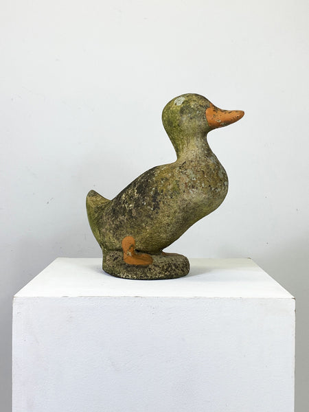Weathered Garden Stone Duck
