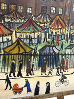 The Fairground, Large L S Lowry Painting by Lockyer Alsop