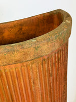 Italian Pair of Weathered Semicircular Terracotta Planters