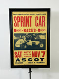 Vintage Advertising Poster of a Sprint Car Race at Ascot Park