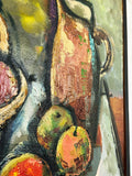 Mid Century Still Life Oil On Canvas, Signed R Boivin 1940's