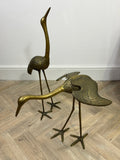 Tall Pair of 1970's Brass Cranes