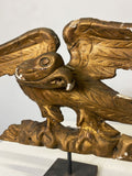 Hand Carved Wooden Eagle on Stand