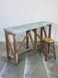 Pottery Studio Table, with Zinc Top