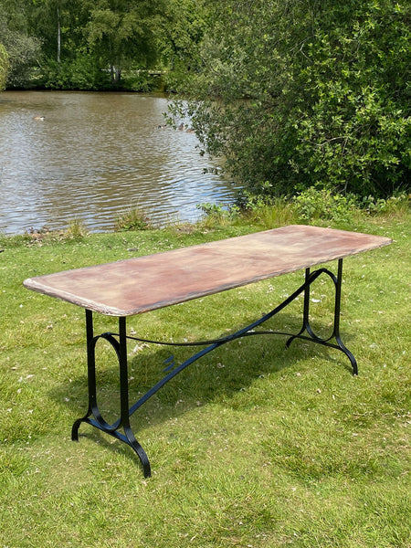 Metal Garden Table with Zinc Top