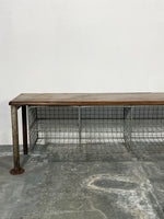 Vintage School Changing Room Bench with Shoe Storage