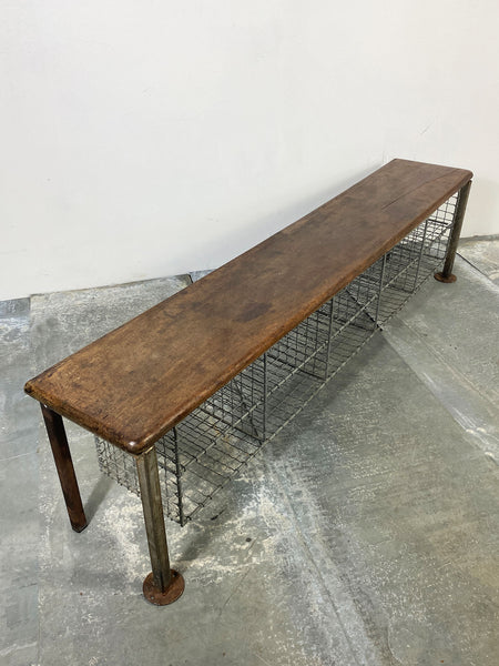 Vintage School Changing Room Bench with Shoe Storage Vintage School Changing Room Bench with Shoe Storage