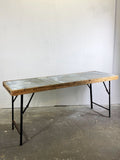 Zinc Top Trestle Table