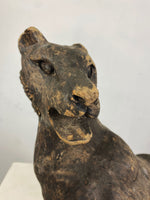 Hand Carved Wooden Panther